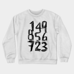 Random Black Numbers Crewneck Sweatshirt